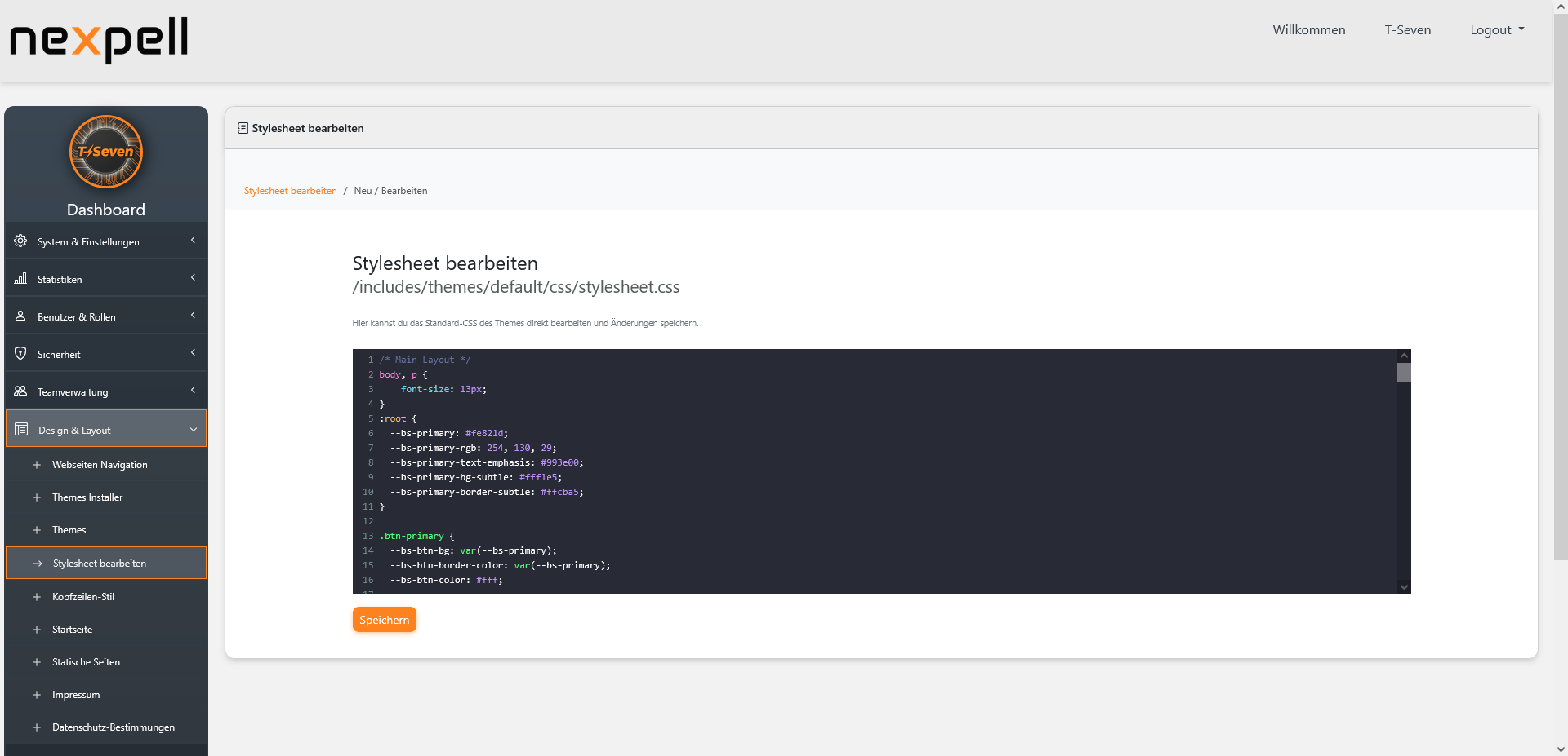 Stylesheet-Editor / Eigene CSS-Anpassungen